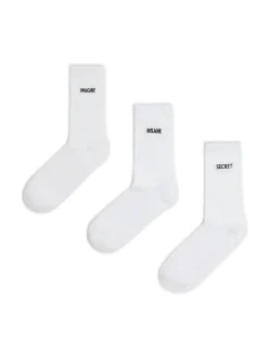 Online Cropp 3 pack ch skarpet z haftem biały