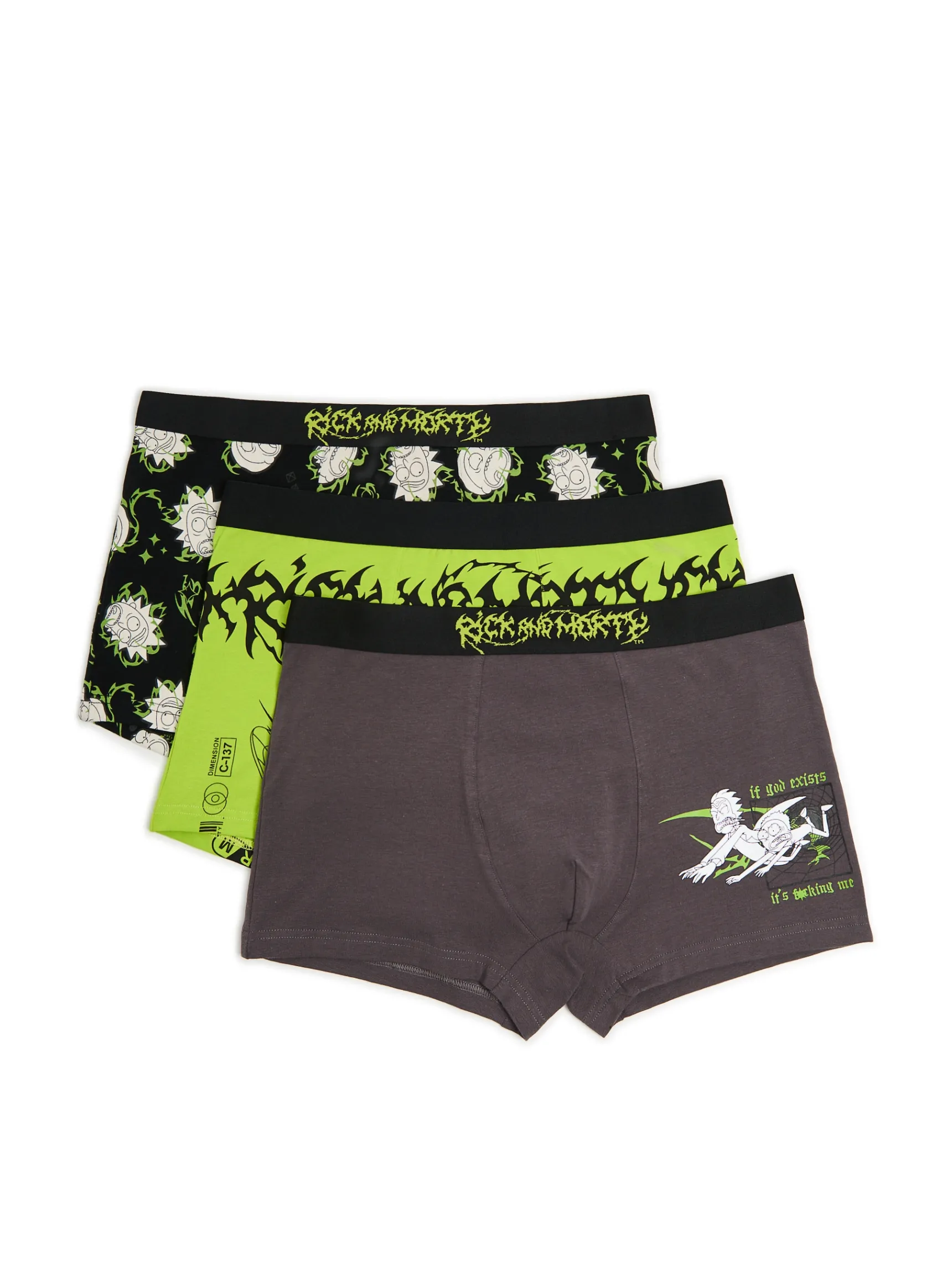 Fashion Cropp 3 pack bokserek Rick i Morty czarny