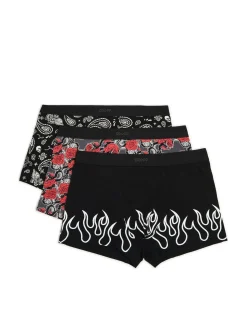 Discount Cropp 3 pack bokserek w stylu punk rock czarny