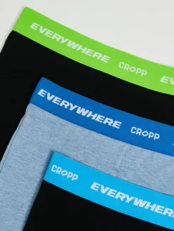 Discount Cropp 3 pack bokserek z kolorowym wykończeniem niebieski