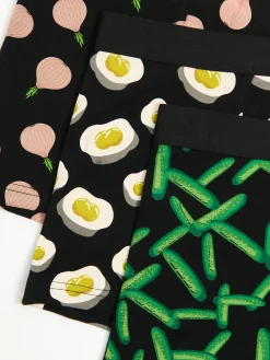 Clearance Cropp 3 pack bokserek z produktami spożywczymi czarny