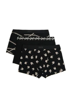 Clearance Cropp 3 pack ch bokserek z nadrukiem czarny