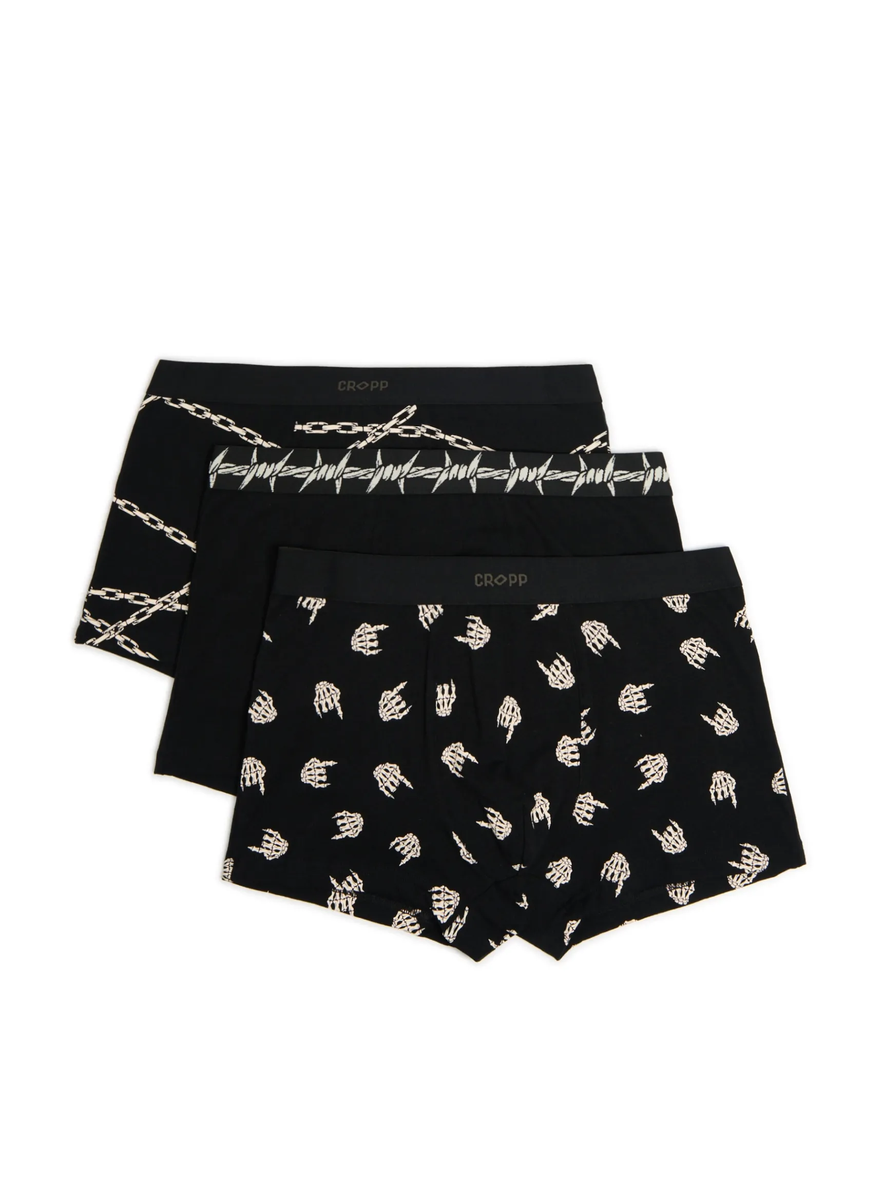 Clearance Cropp 3 pack ch bokserek z nadrukiem czarny