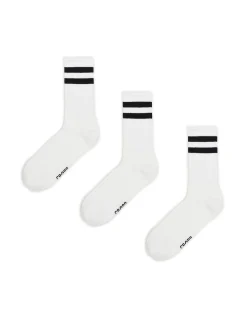 Sale Cropp 3 pack długich ch skarpet basic biały