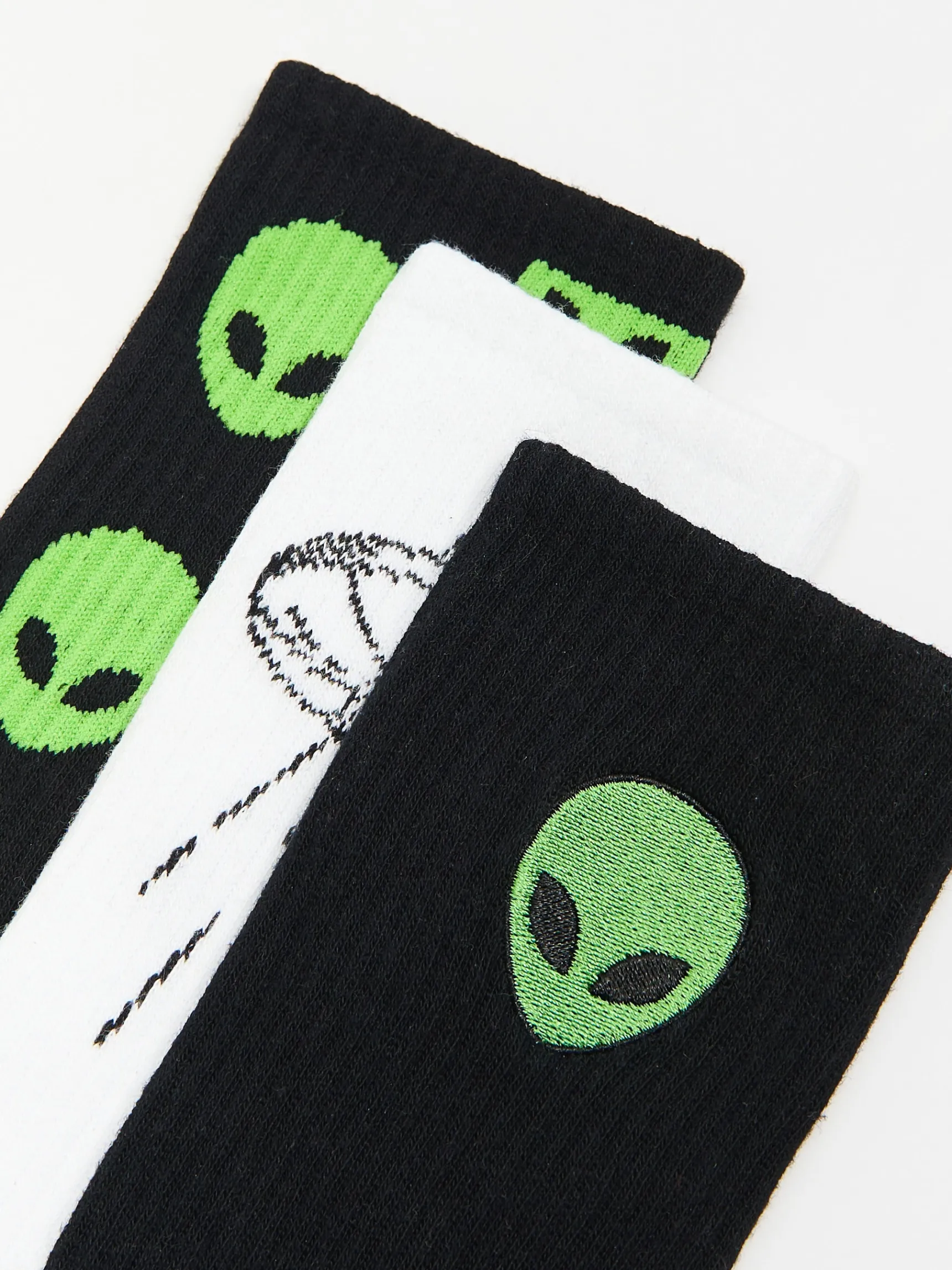 New Cropp 3 pack długich skarpet alien zielony