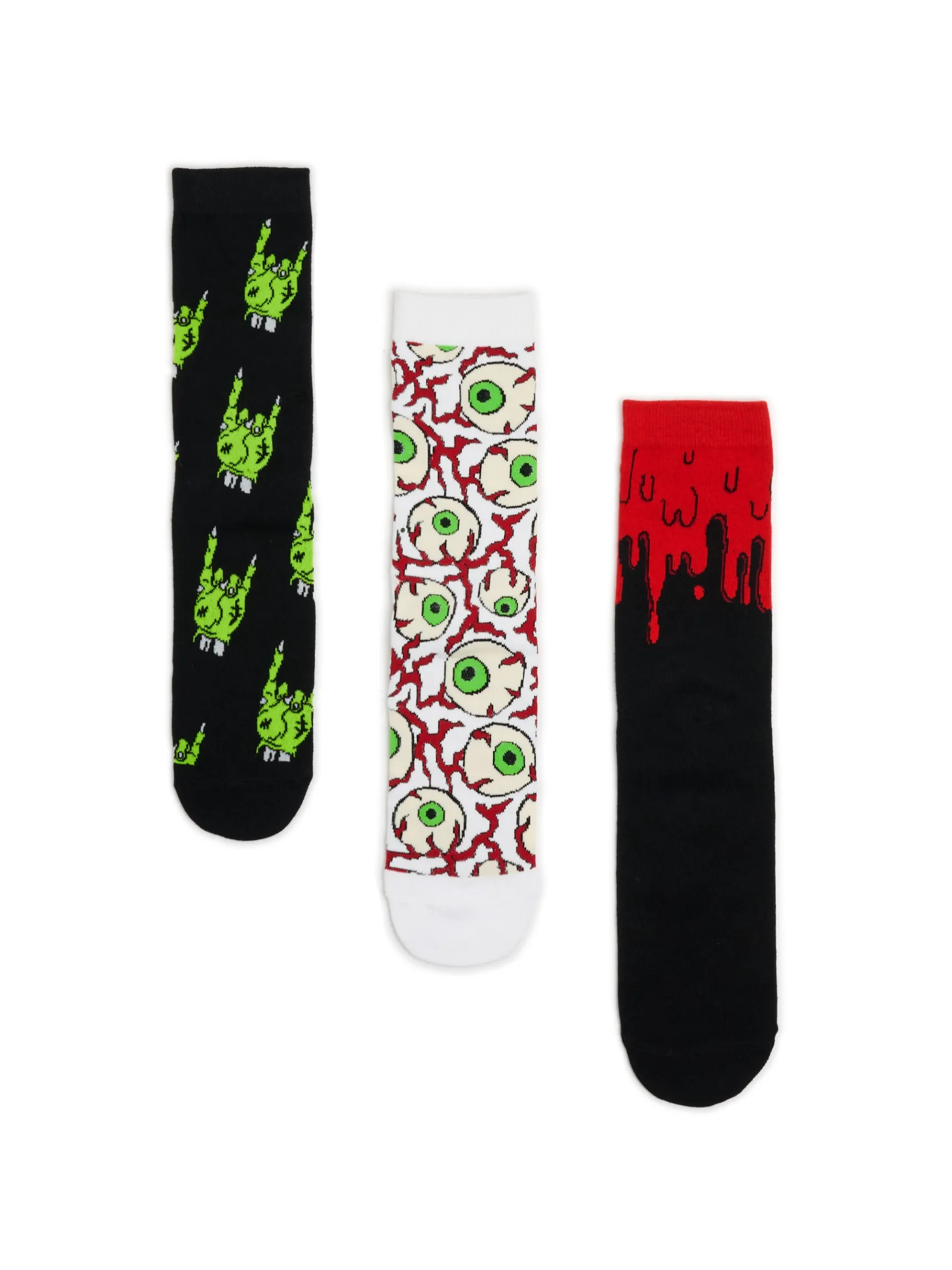 Outlet Cropp 3 pack długich skarpet na Halloween czarny