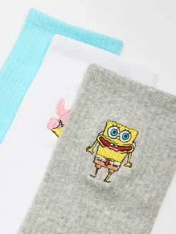 Best Cropp 3 pack długich skarpet SpongeBob SquarePants niebieski