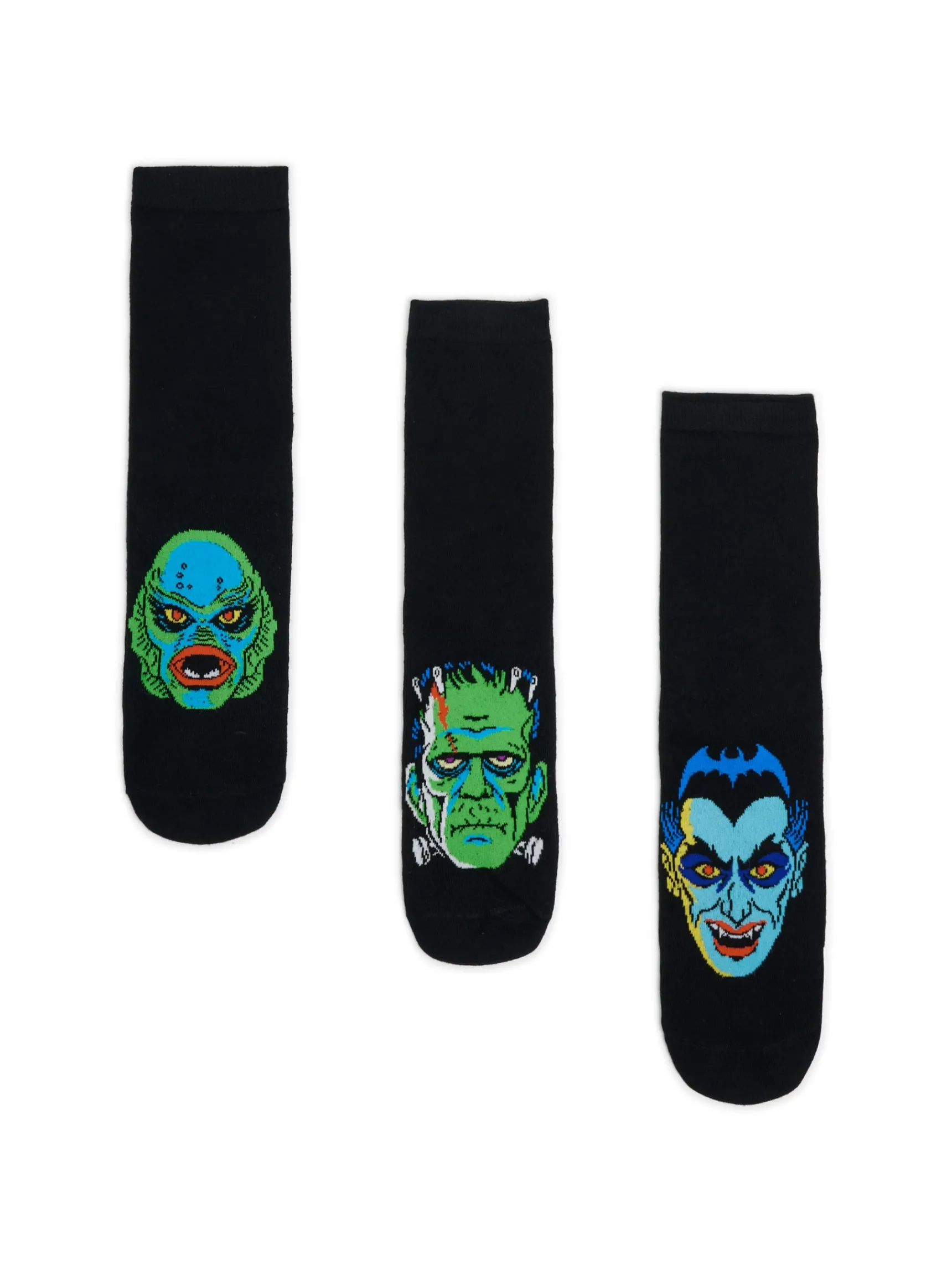 Clearance Cropp 3 pack długich skarpet Universal Monsters czarny