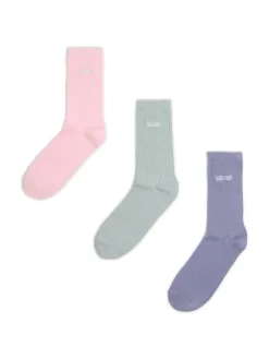 Best Cropp 3 pack długich skarpet z haftem wielobarwny