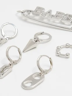 Online Cropp 6 pack kolczyków z zawieszkami srebrny
