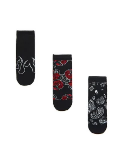 New Cropp 3 pack krótkich skarpet z printem czarny