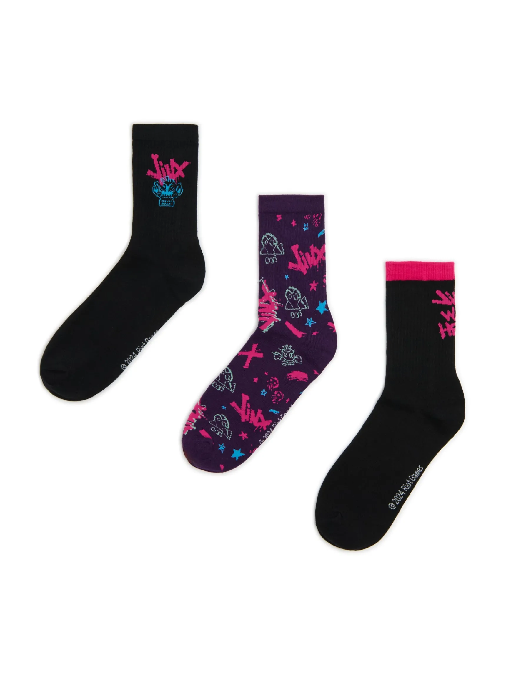 Best Cropp 3 pack skarpet Jinx z Arcane wielobarwny