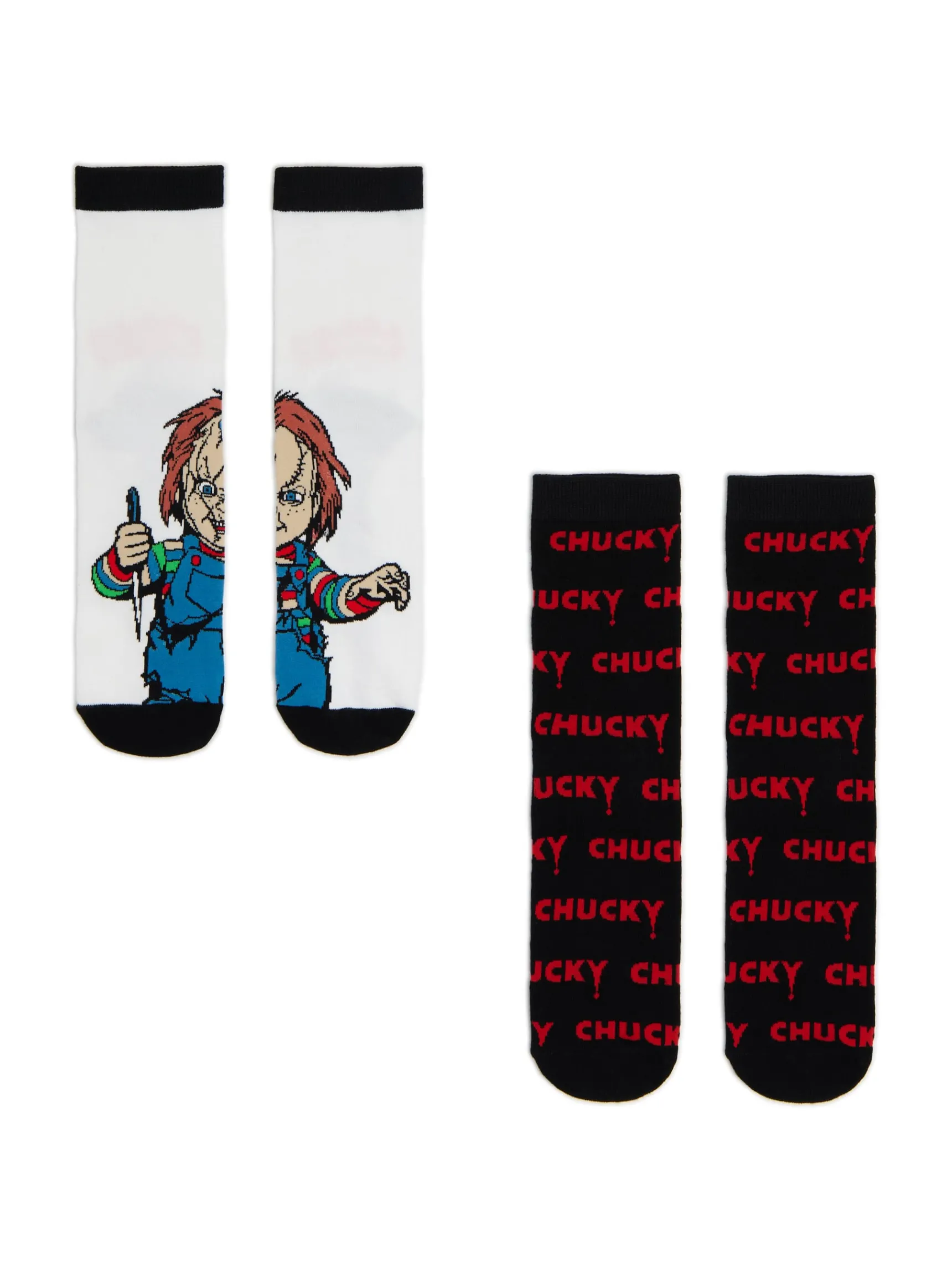 Outlet Cropp 2 pack skarpet Laleczka Chucky czarny