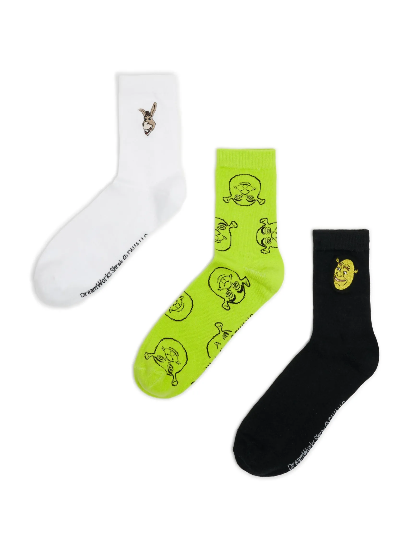 Clearance Cropp 3 pack skarpet Shrek i Osioł zielony