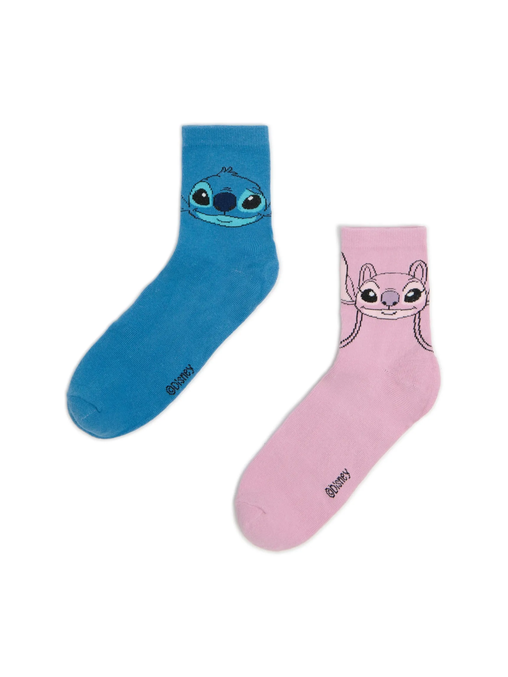 Sale Cropp 2 pack skarpet Stitch i Angel wielobarwny