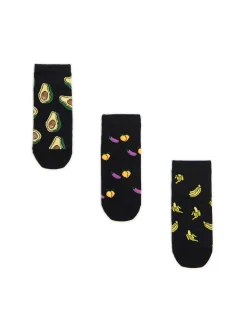 Discount Cropp 3 pack skarpet z food nadrukiem szary