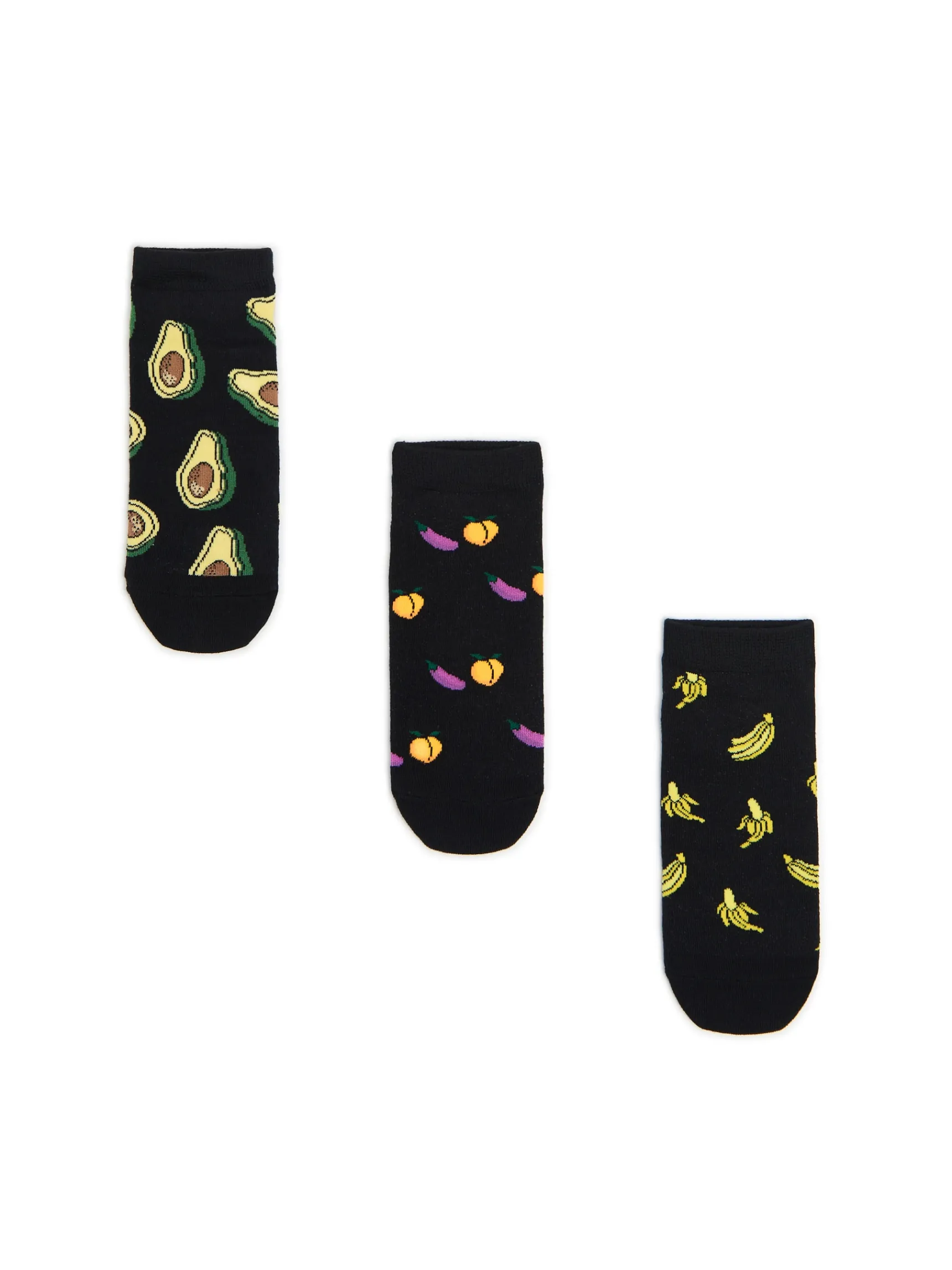 Discount Cropp 3 pack skarpet z food nadrukiem szary