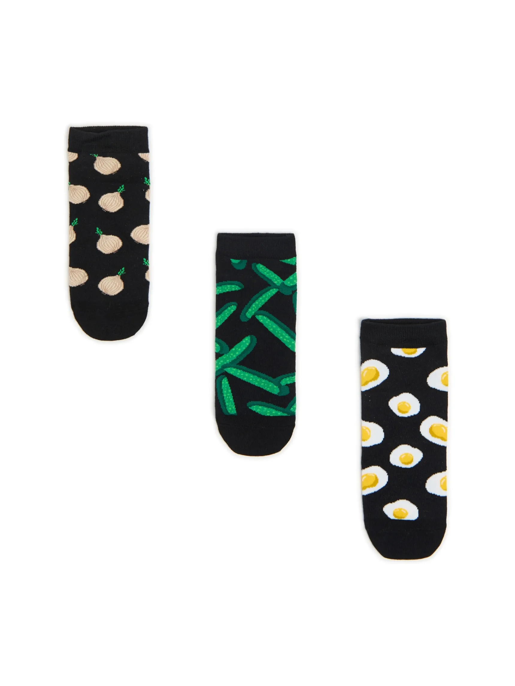 Best Cropp 3 pack skarpet z food printem czarny