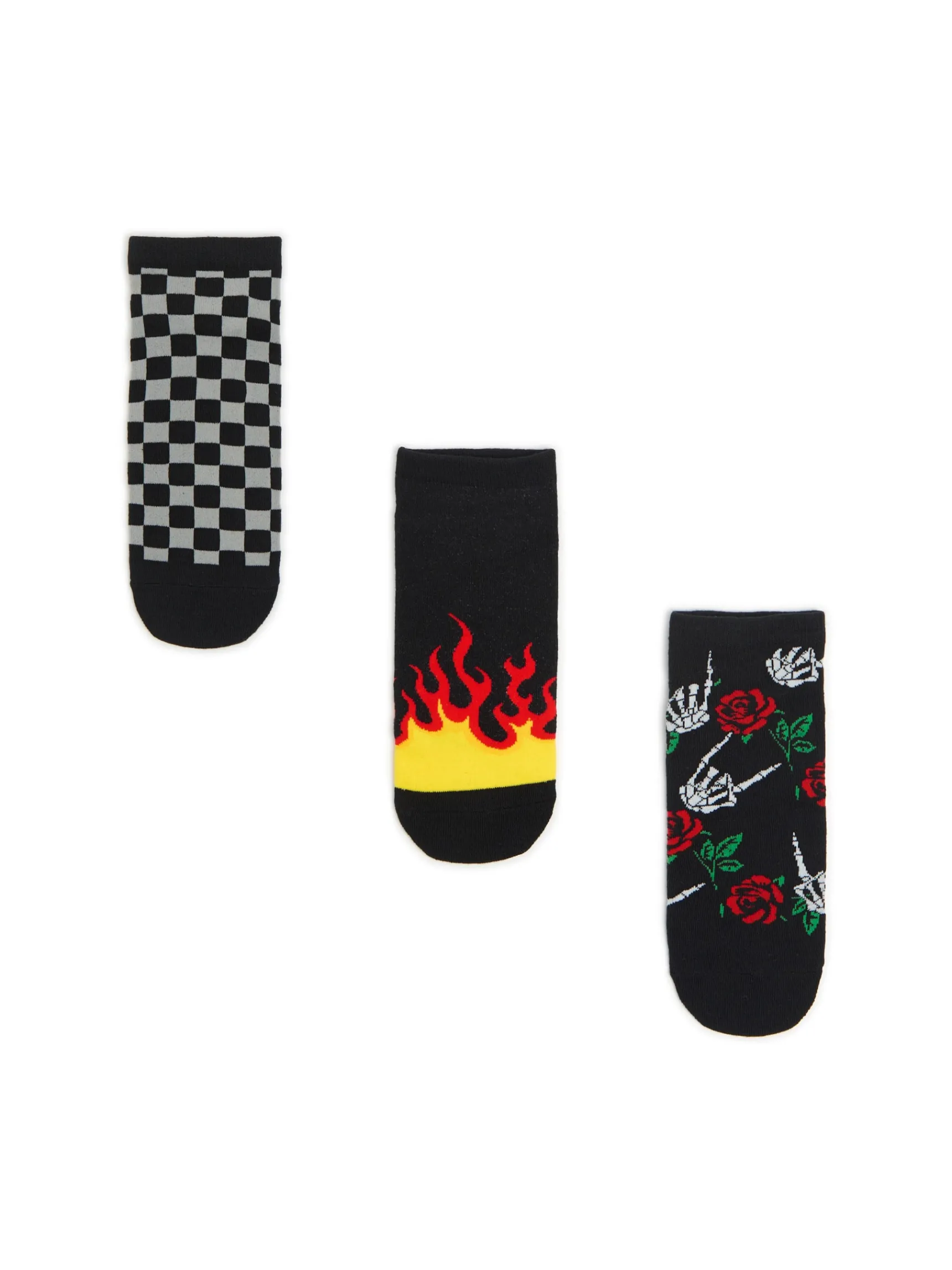 Discount Cropp 3 pack skarpet z printem all over biały