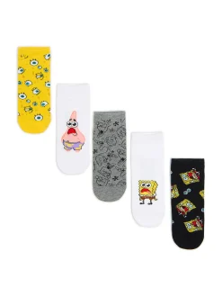Online Cropp 5 pack skarpet ze SpongeBobem i Patrykiem żółty