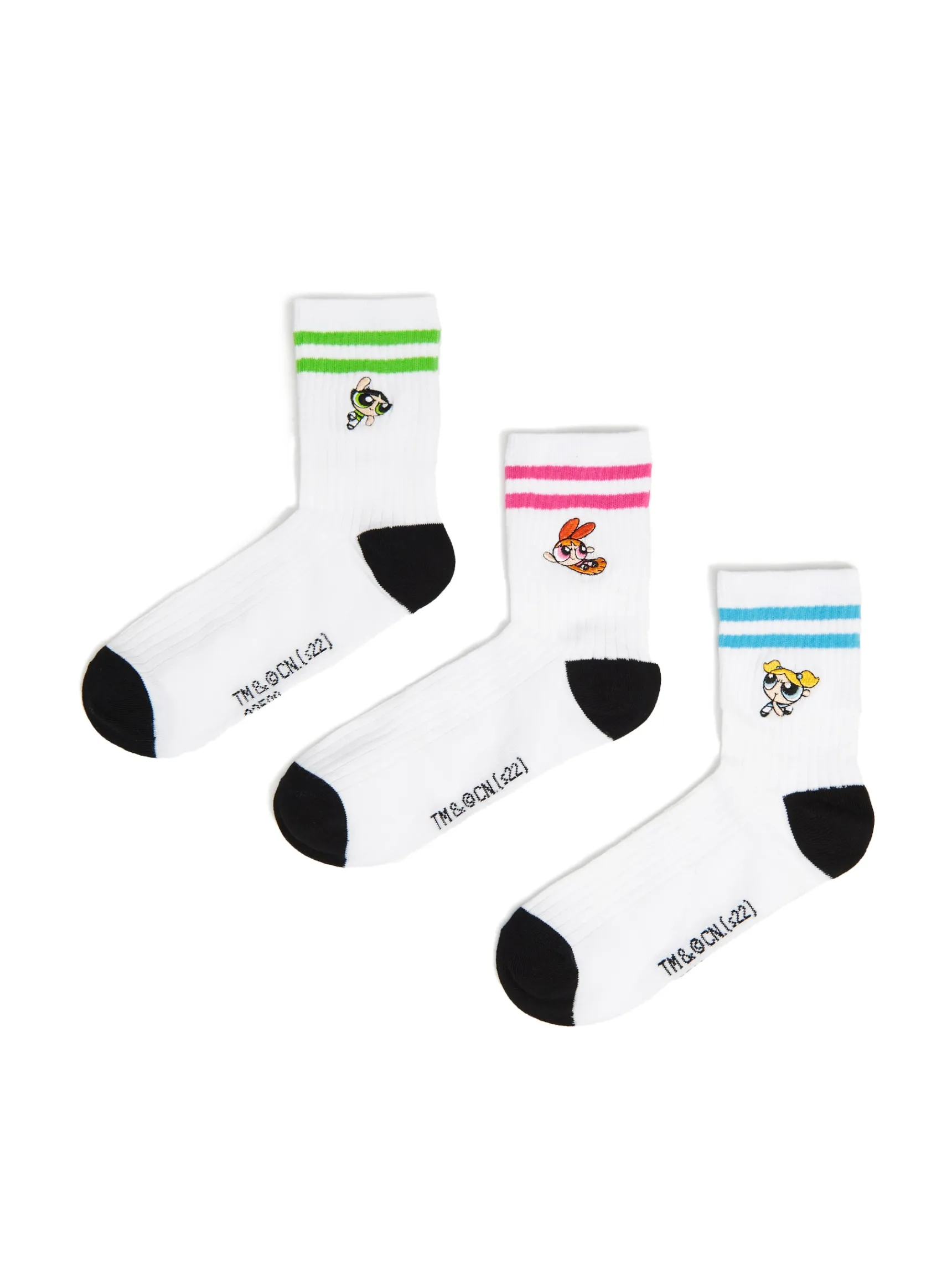 Outlet Cropp 3 pack skarpetek The Powerpuff Girls biały