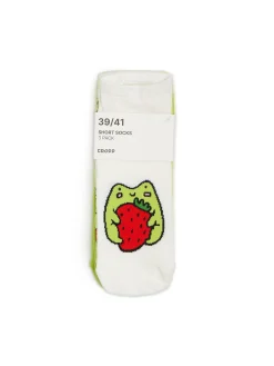 Outlet Cropp 3 pack skarpetek z żabami zielony