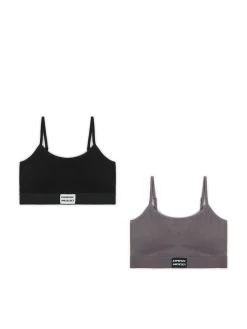 Outlet Cropp 2 pack sportowych staników czarny