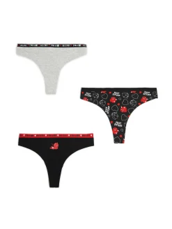 Online Cropp 3 pack stringów Hot Stuff The Lttle Devil czarny