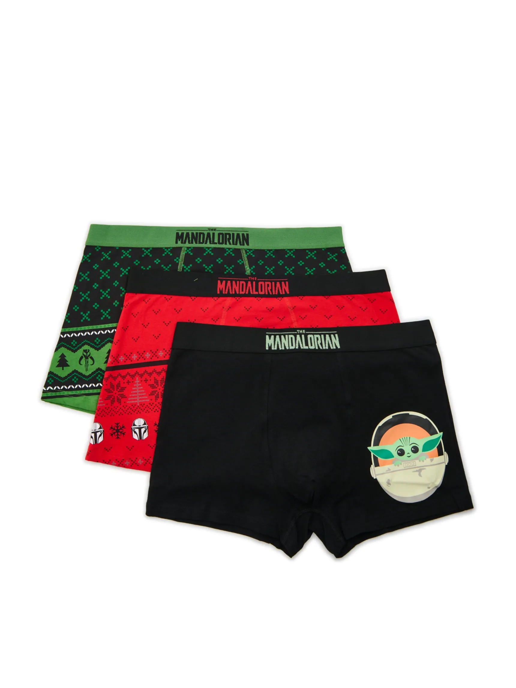 Hot Cropp 3 pack świątecznych bokserek Mandalorian czarny