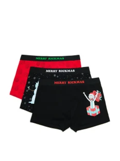 Discount Cropp 3 pack świątecznych bokserek Rick i Morty czarny