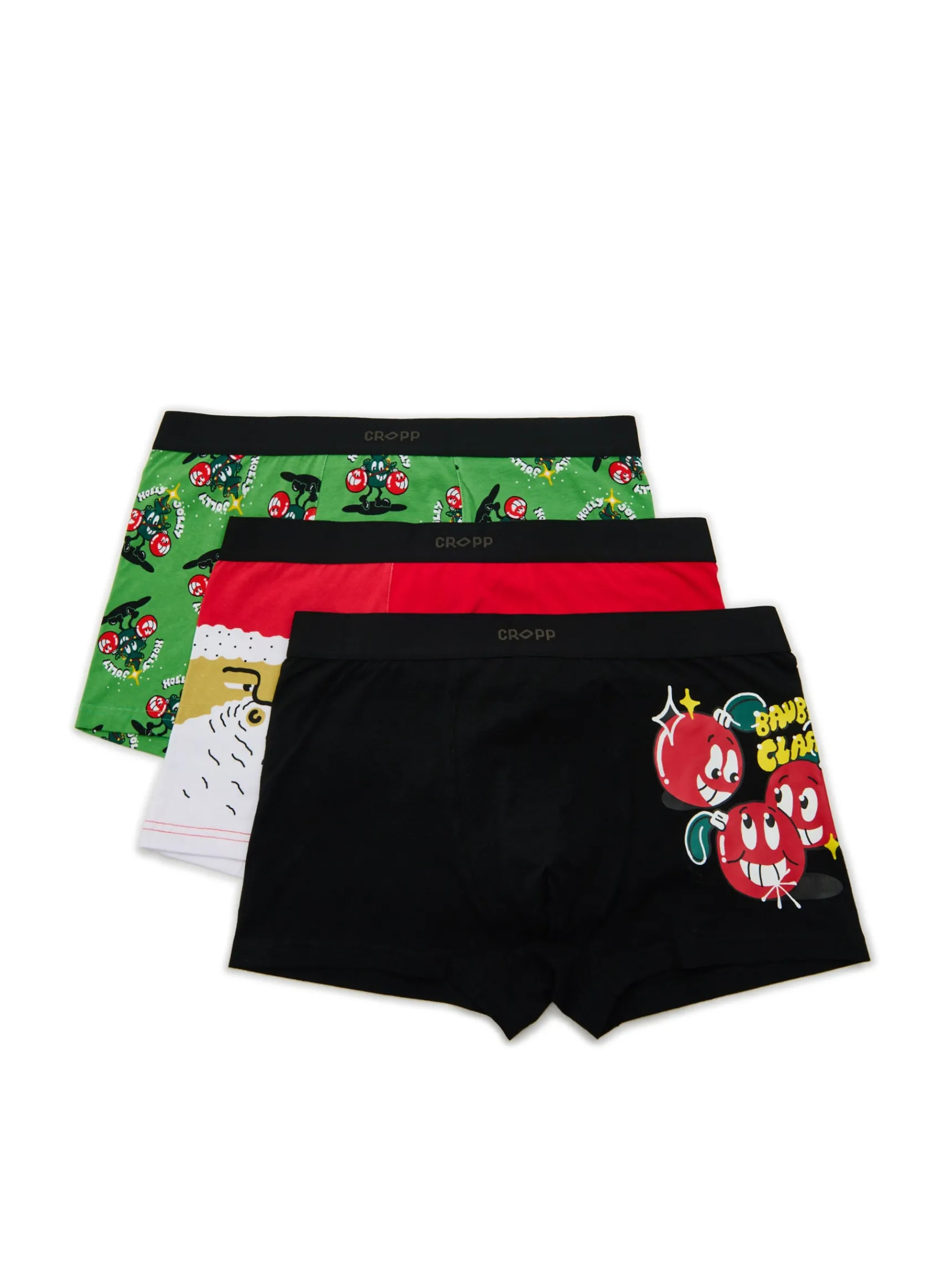Clearance Cropp 3 pack świątecznych bokserek czerwony