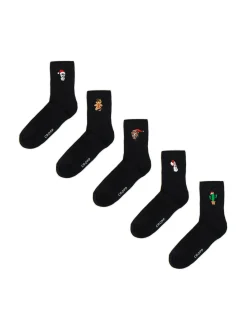 Fashion Cropp 5 pack świątecznych skarpet czarny