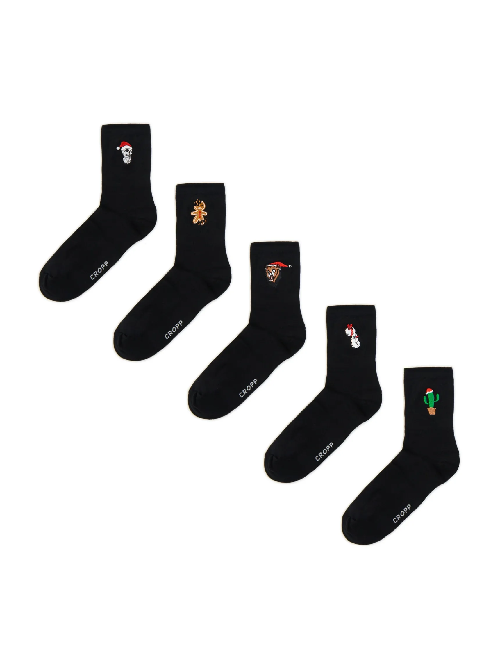 Fashion Cropp 5 pack świątecznych skarpet czarny