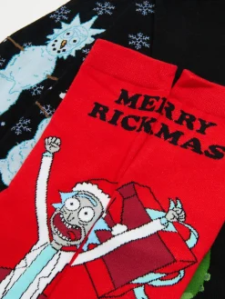 Sale Cropp 3 pack świątecznych skarpet Rick i Morty czarny