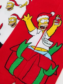 Outlet Cropp 2 pack świątecznych skarpet Simpsonowie czerwony
