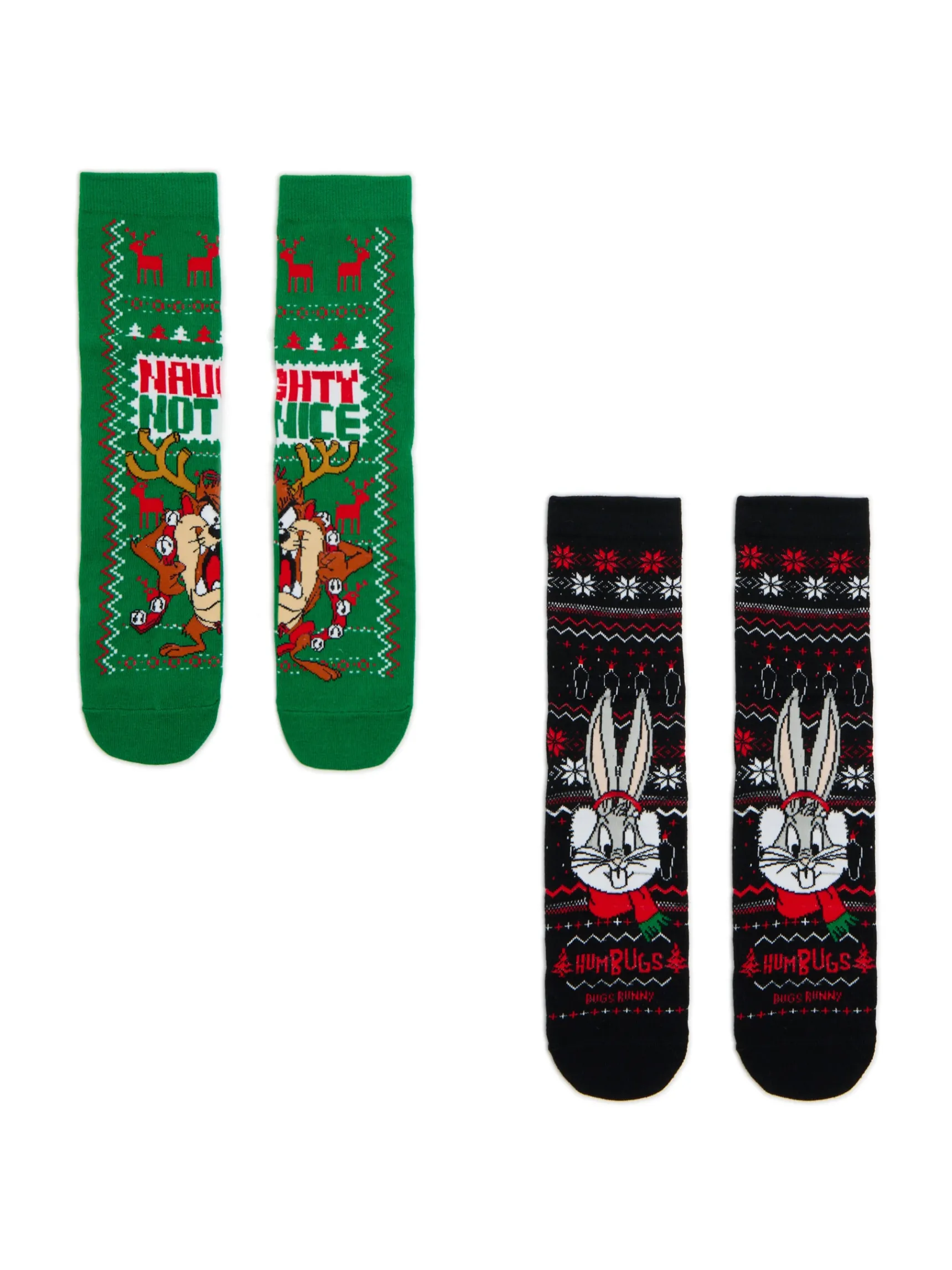 Fashion Cropp 2 pack świątecznych skarpet Looney Tunes wielobarwny
