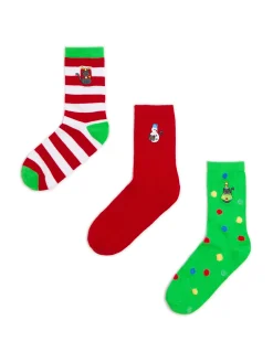 Discount Cropp 3 pack świątecznych skarpet z kotami wielobarwny
