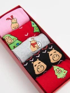 Outlet Cropp 5 pack świątecznych skarpet z kapibarą wielobarwny