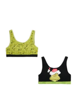 Hot Cropp 2 pack świątecznych staników z Grinchem zielony