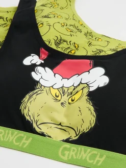 Hot Cropp 2 pack świątecznych staników z Grinchem zielony