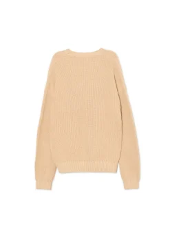 Discount Cropp Żakardowy sweter beżowy