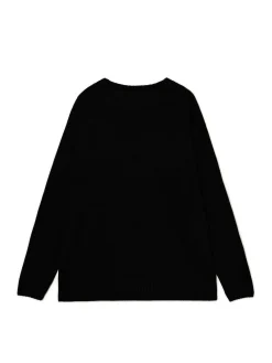 Outlet Cropp Żakardowy sweter z nadrukiem czarny