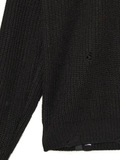 New Cropp Żakardowy sweter ze strzępieniami czarny