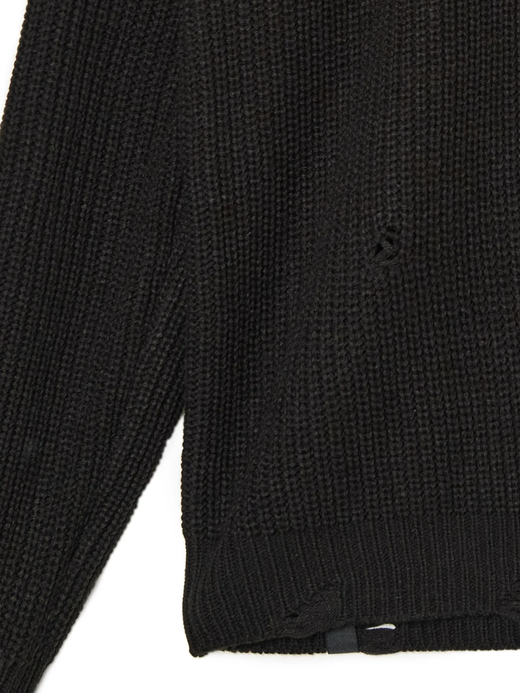 New Cropp Żakardowy sweter ze strzępieniami czarny