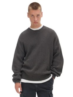 Clearance Cropp Żakardowy sweter szary