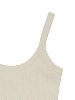 Sale Cropp Basic top na ramiączkach kremowy