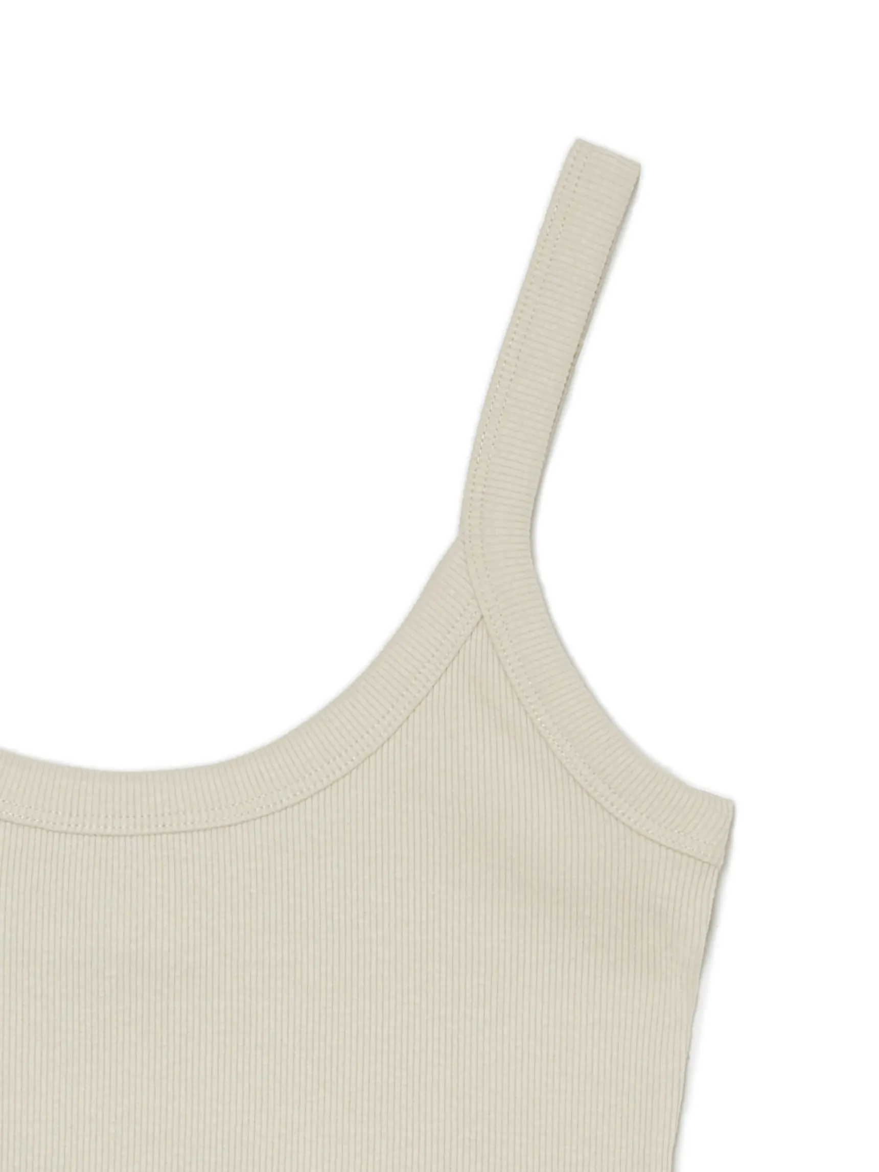 Sale Cropp Basic top na ramiączkach kremowy