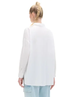 Clearance Cropp Bawełniana biała koszula oversize biały