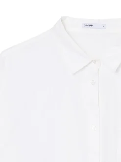 Clearance Cropp Bawełniana biała koszula oversize biały