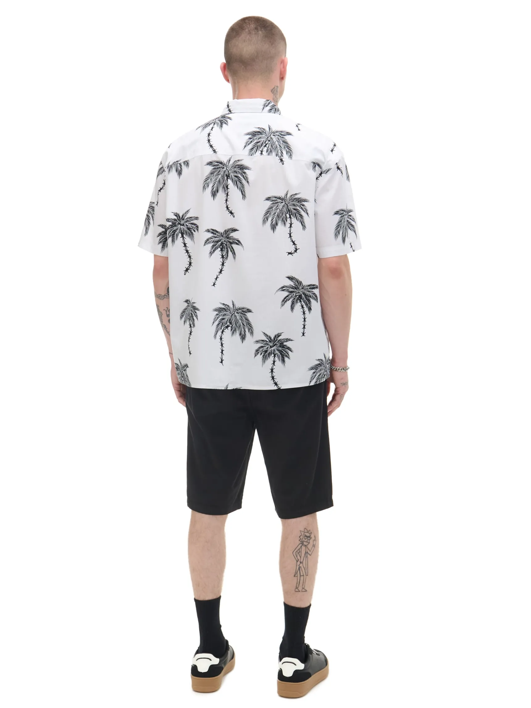 New Cropp Bawełniana koszula w hawajskim stylu biały